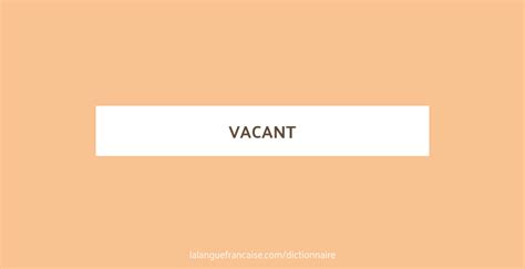 vacant synonyme.